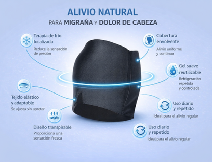Gorro de gel para alivio de migrañas